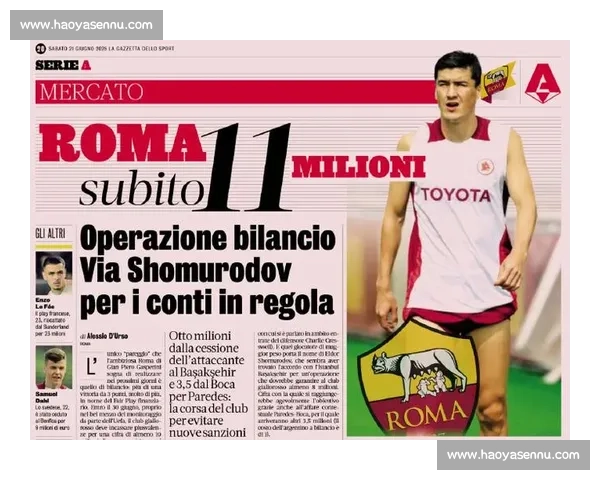 罗马前锋肖穆罗多夫接近加盟巴萨克赛尔，转会费或达 800 万欧